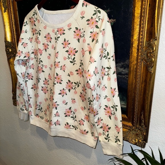 Draper James Magnolia Floral Print Crewneck Women’s Sweatshirt Size M - Picture 2 of 5